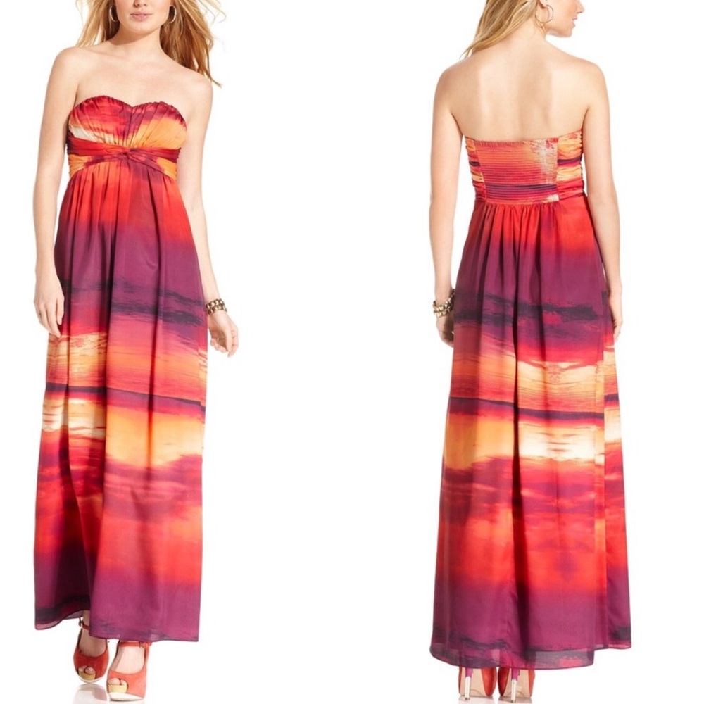Jessica Simpson Stretch Strappless Maxi Dress